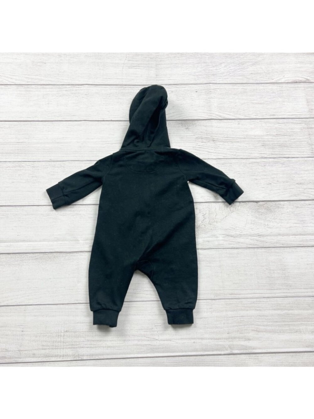 Nike Infant Hooded Full Zip Coverall Romper Black Gray Outfit 0-3 Months - Picture 3 of 3